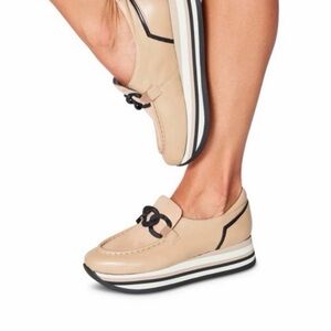 Softwaves Leather Platform Loafers Sz 37.5